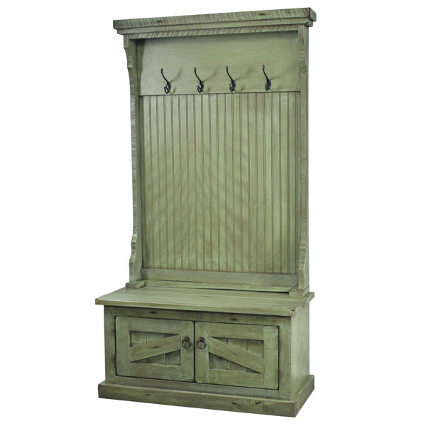 Longshore Tides Kinley Solid Wood Hall Tree with Bench and Shoe Storage